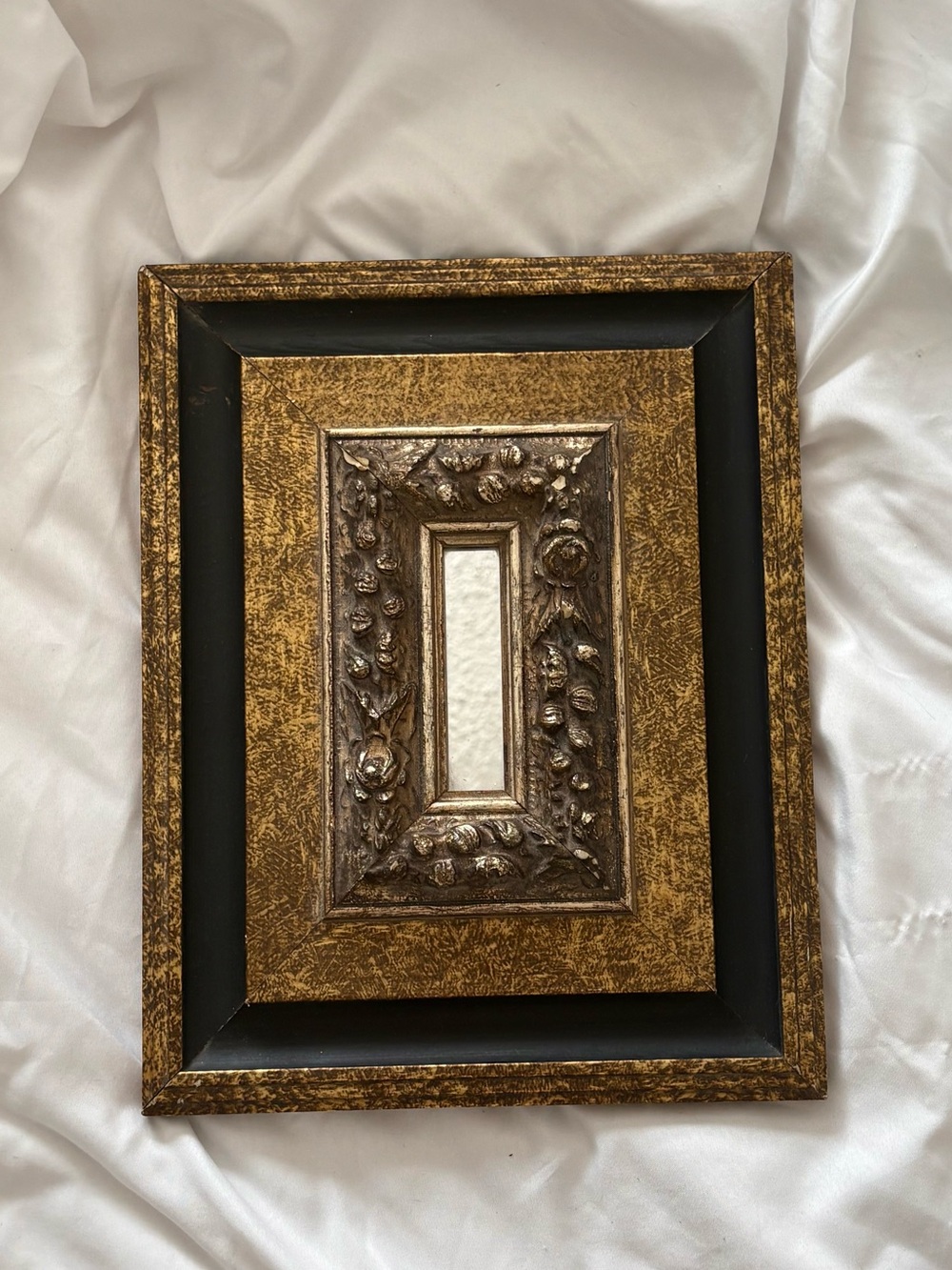 Vintage 60s baroque gold black mirror art wall hanging turner whimsygoth